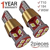 T10 LED - 194 LED Bulb - W5W Bulb - 2825 168 T-10 158 192 LED Bulb - Licence Plate Car Interior Map Light Bulbs - T10 Wedge - Extremely Bright - Xenon White - LED Error Free - 3030 Chipset