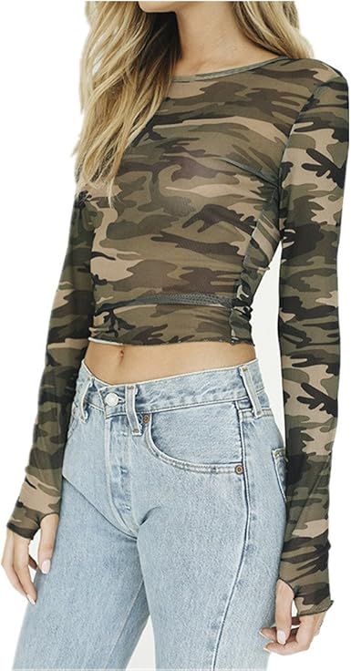 camouflage mesh top