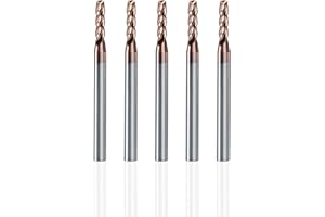 Ball Nose Carbide End Mill 3/32" 4 Flutes 30 Degree Helix Tialn Coated 5 Count Microcrystalline Carbide End Mill for Alloy/Ha