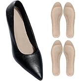 2 Pairs Full Length Pigskin High Heels Cushion Insoles Arch Support, Anti-Slip, Shock/Sweat Absorption, Adhesive Dress Shoes' Inserts for Flats Sandals Boots Relief Blister and Pain(8-9.5 Size)