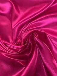 60" Hot Pink Charmeuse Satin Fabric by The Yard for