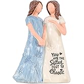 Hofikos Gifts for Sisters for Women, Gifts for Best Sisters, Best Sister Birthday Gifts, Hand Painted Sculpture Hand Holding Friendship Gifts，Sisters Figurines（Blue）