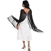 Juweniz Women's Chiffon Capelet Shawls and Wraps Chiffon Capes for Bridesmaid Wedding Evening Party Dresses Cover Up