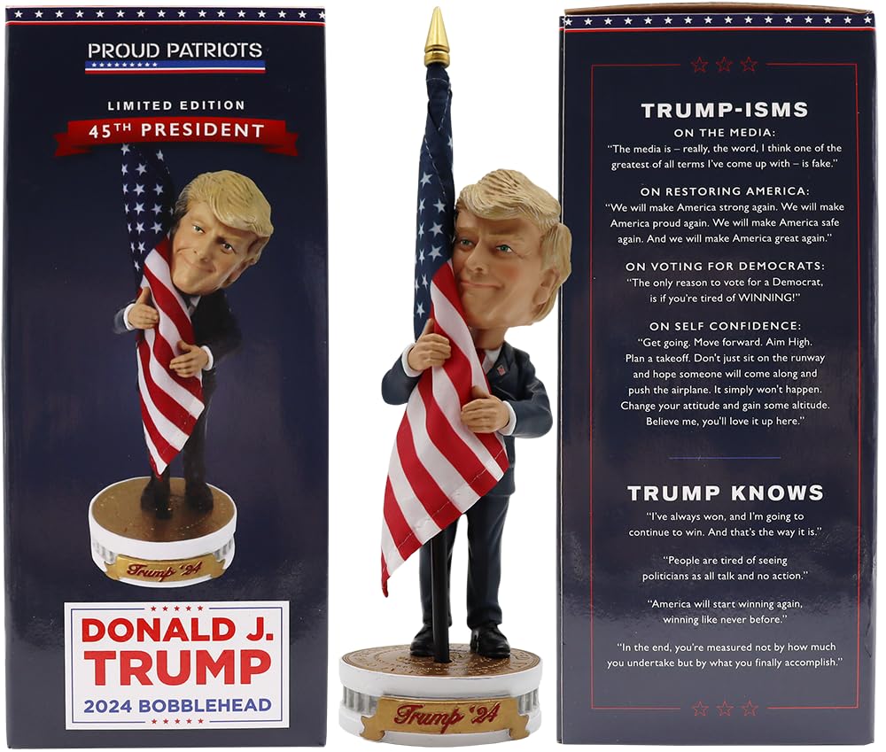 Trump America President Bobblehead Bubble Head Oscillating Doll USA Flag Donald J. Trump Limited Edition Collectible Figure