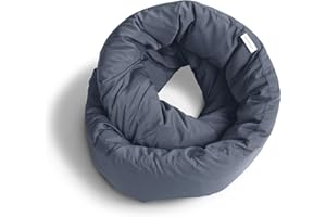 Huzi Infinity Pillow - Travel Neck Pillow - Versatile Soft 360 Support Scarf - Machine Washable - Home Travel Flight Road Trips Airplane Sleeping (Midnight Grey)