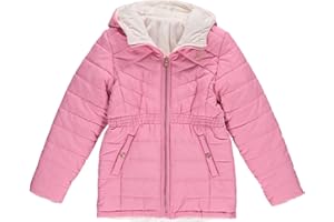 Juicy Couture Girls Reversable Coat, Faux Fur Hooded Winter Jacket, Warm Padded Parka Hoodie, Kids Heavyweight Winter Coat