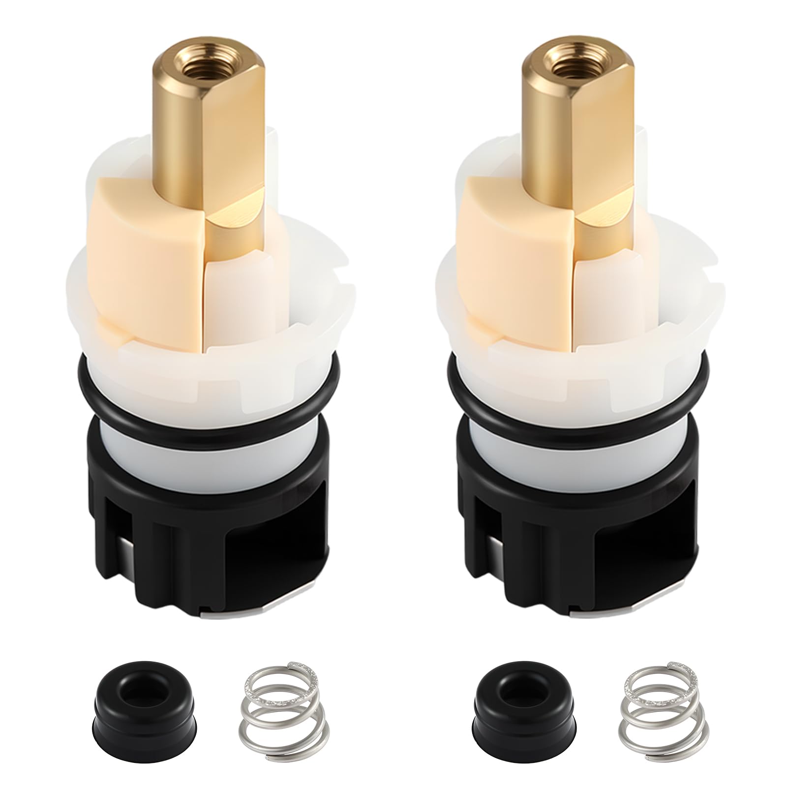 Photo 1 of 2 Pack RP25513 Faucet Stem Replacement, Compatible with Delta Two Handle Faucet and RP24096 Faucet Cartridge Repair Kit, with RP24097 Turn Stop 1/4 and 2 × RP4993 Seat and Spring (2)