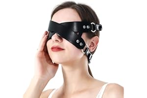 QEXTY Cosplay Mask Leather Blindfolds Feminine Leather Sexy Mask Blindfolds Masks (Color : Black, Size : One Size)
