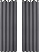 PONY DANCE Thermal Blackout Curtains 2 Panels 66x90 Gray Eyelet