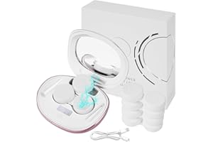VORDRASSIL MV7 Ultrasonic Contact Lens Cleaner Machine with Timer Display, Big Mirror & USB Charger, Fit Disposal Soft Lens, Colored Contact Lens, RGP Lens and OK Lens (Rosy)