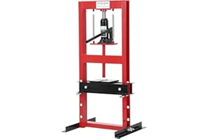Garvee 6-Ton H-Frame Hydraulic Shop Press, Adjustable Height Floor/Bench Unit with Pressing Plates