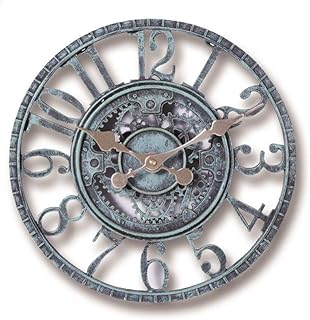 Creativem Gartenuhr Wetterfest Outdoor, Wasserdichtes Retro Badezimmeruhr, Hohlzahnrad 30 cm öFfnen Wanduhr Vintage Wanduhr Mit RöMischer Ziffer