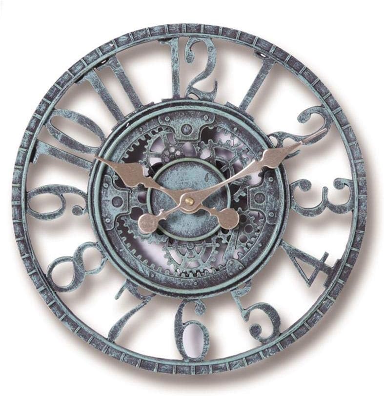 Creativem Gartenuhr Wetterfest Outdoor, Wasserdichtes Retro Badezimmeruhr, Hohlzahnrad 30 cm öFfnen Wanduhr Vintage Wanduhr Mit RöMischer Ziffer
