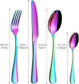 BEWOS 16-Piece Rainbow Stainless Steel Flatware Set Service for 4 view 2