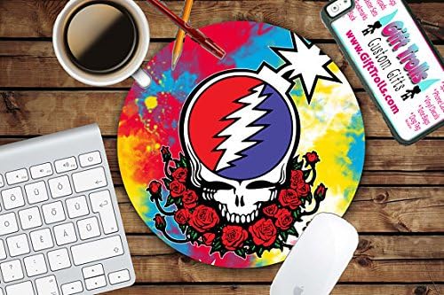 Grateful Dead Circle Mouse Pad - DeadHead Trippy Acid Jerry Garcia Steal Your Face Tye Dye - CoWorker Teacher Gift - PC - GD4 Mouse pad Co worker Office Gift