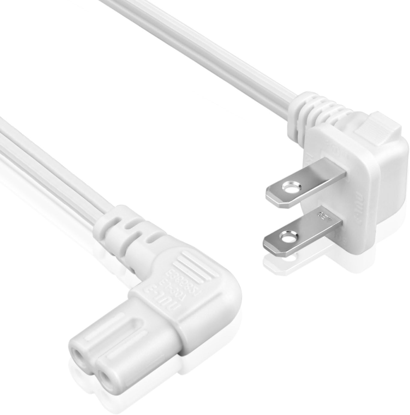 TNP Universal 2 Prong Angled Power Cord Compatible w/Apple TV PS4 PS3