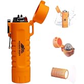 MODERN NEEDS EverGlow Tactical Lighter &ndash; USB-Rechargeable Plasma Arc | Windproof &amp; Waterproof Flameless Design with LED Flashlight | Compact Survival EDC Tool for Camping &amp; Prepper Kits