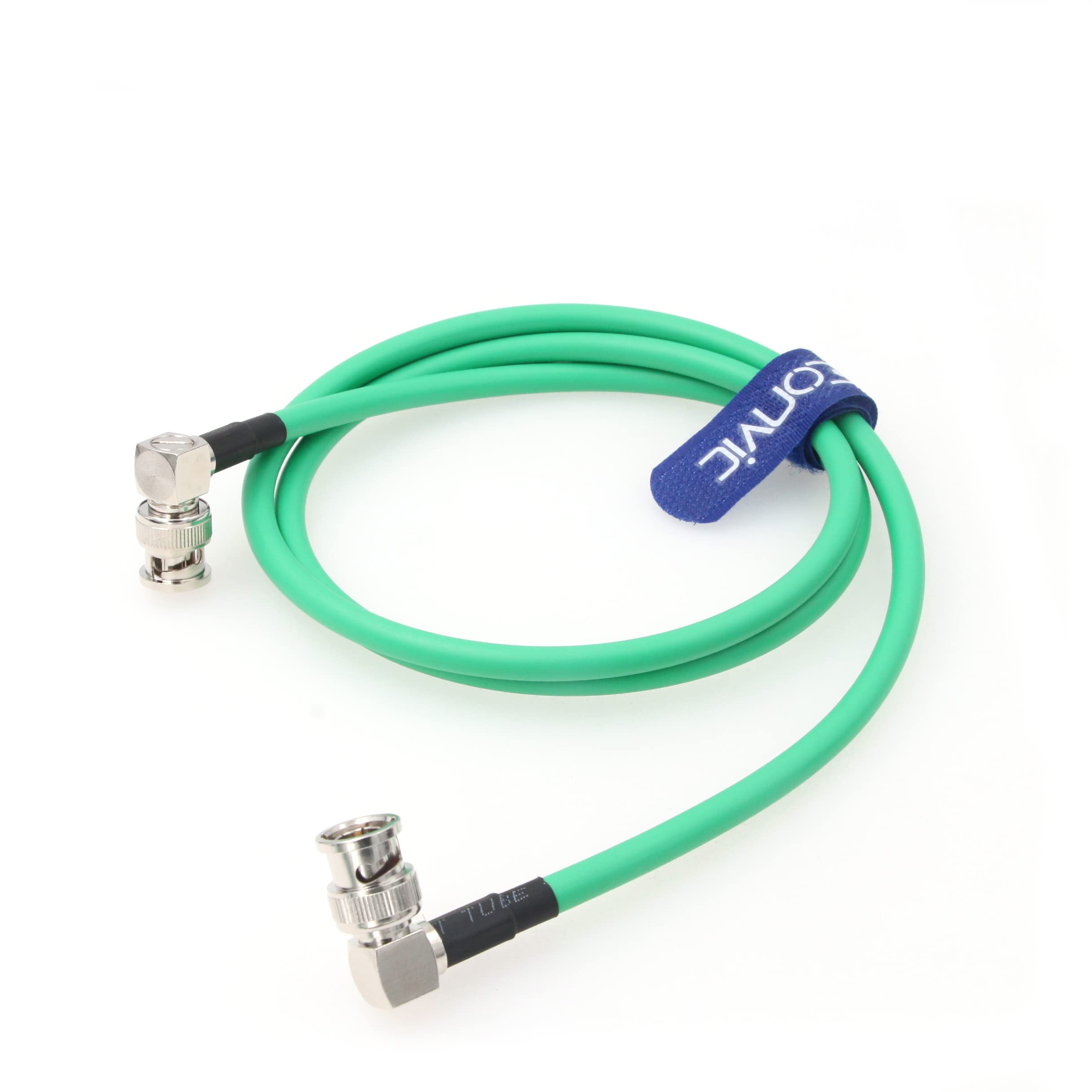 EONVIC 12G Neutrik BNC Coaxial Cable HD SDI Cable CCTV Camera Surveillance Cables for 4K CCTV Signal Video Camera (50CM, Right Angle BNC, Green)