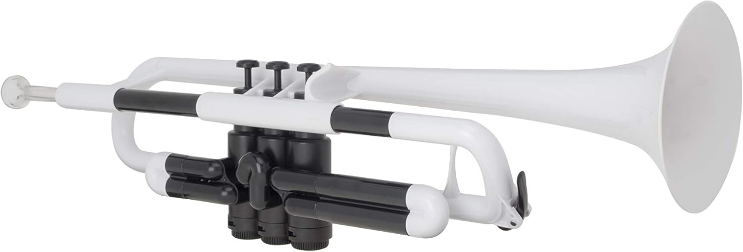 pBone Jiggs pTrumpet Plastic Trumpet w/Gig Bag and 3C and 5C Mouthpieces, White, (PTRUMPET1W): Musical Instruments