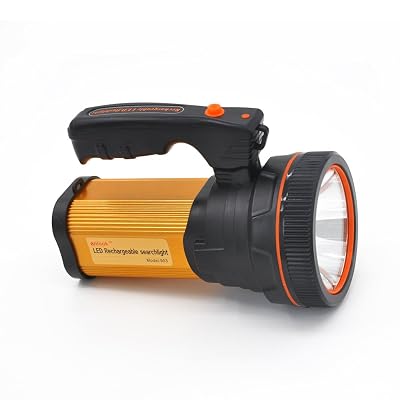 anlook rechargeable flashlight Spotlight Flashlight, Super Bright Handheld Spot Light with COB Light & Foldable Stand, Waterproof Long Lasting Hand Held Searchlight Spotlight for Boating Camping Hunting Fishing White Medium Anlook Super Bright Rechargeable LED