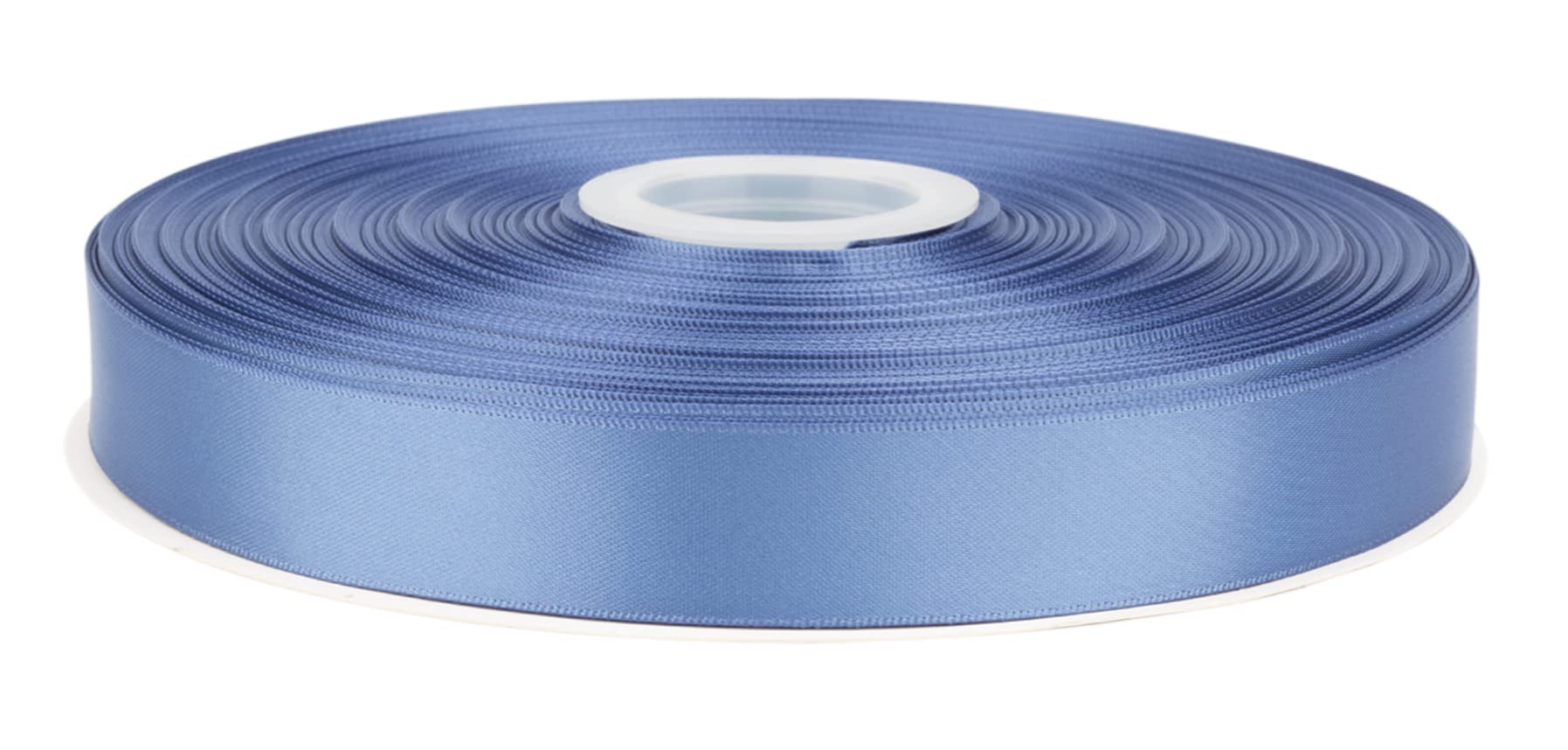 Fondersy 91 Meters Smoke Blue Double Faced Satin Ribbon - 22mm Width for Wedding, Gift Wrapping, Floral Arrangement and Crafts