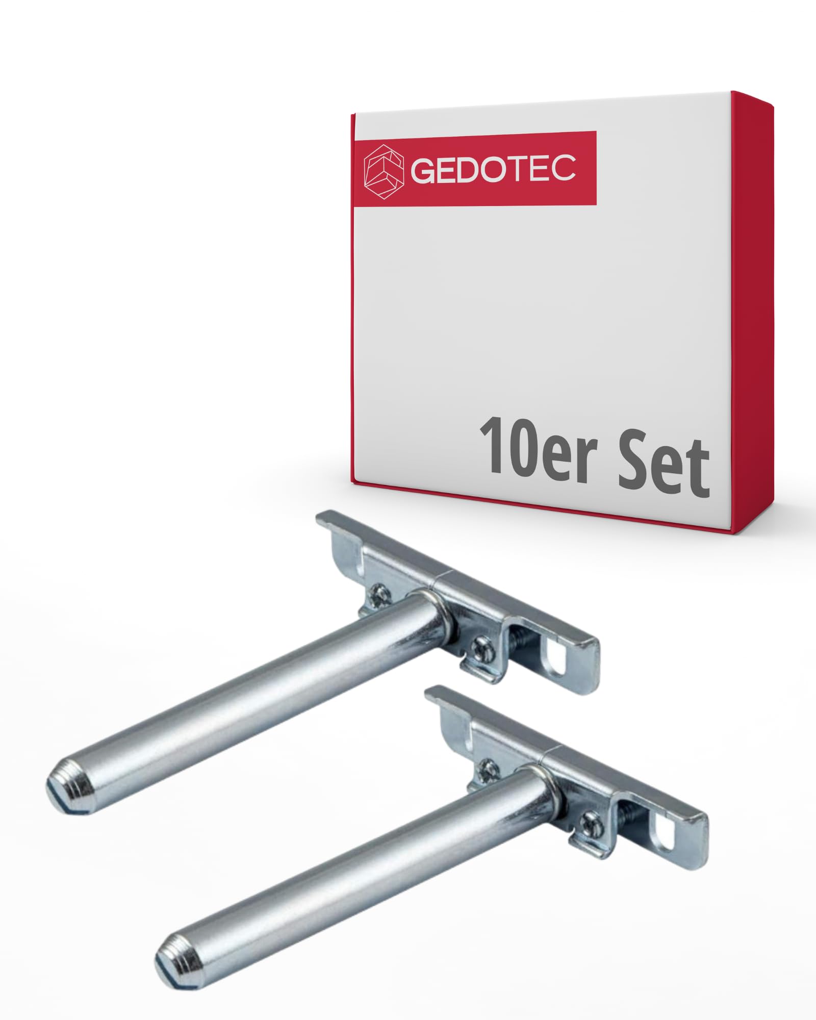Gedotec Professional Invisible Shelf – Pack of 2 Shelf support Steel Shelf Rack Length: 100 mm/Height and Tilt Adjustable Support with Screw Mounting Plate | Shelf Shelf and Covered Wall Mounted