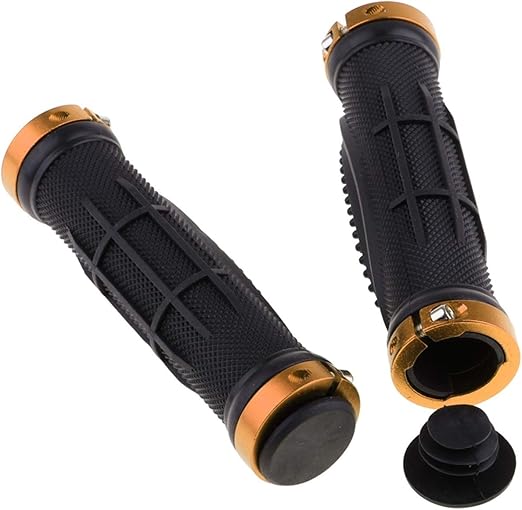 Bicycle Grip Handle Aluminum Alloy Double Lock Rubber Grip