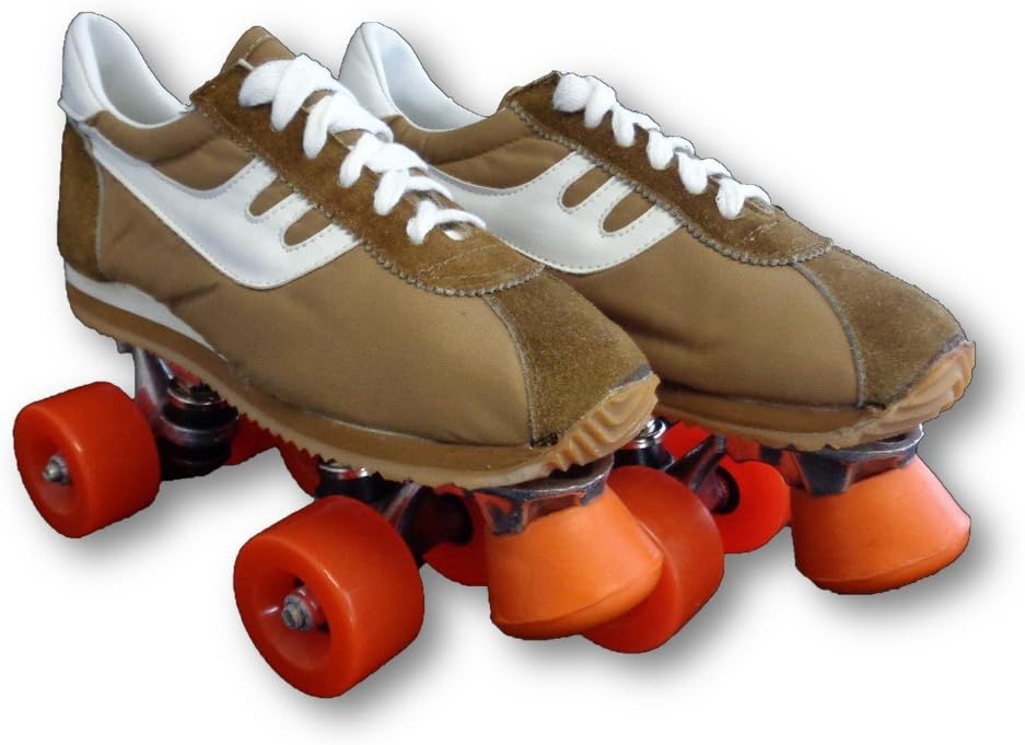 Brown and White Sneaker Vintage Style Roller Skates Mens Size 5