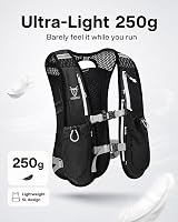 UTOBEST Running Vest 5L Hydration Pack with 2 x 350ml Bottles Black view 2