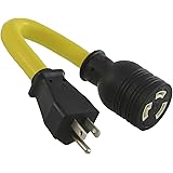 Conntek P515L530 1-Feet Generator Adapter 15-Amp U.S Plug to 30-Amp Locking Female Connector L5-30R , Yellow