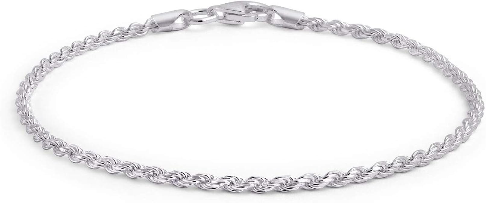 Simple Plain Twist Rope Chain Bracelet For Women 925 Sterling Silver 40