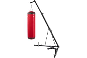 ZELUS Punching Bag Stand with Canvas Sandbag, Heavy-Duty Boxing Stand with Stable Triangular Base, Adjustable Height & Angle, Durable Training Equipment for Home & Gym