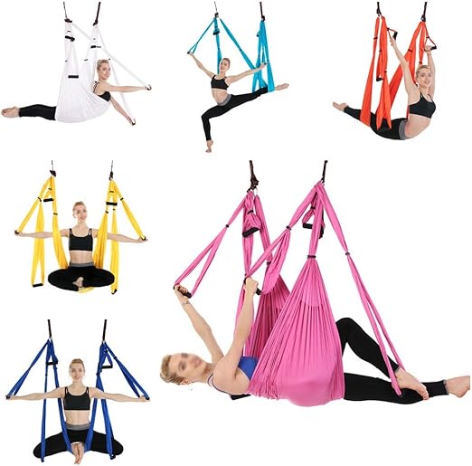 Hankyky Multicolors Anti-Gravity Yoga Hammock, Yoga Flying Swing ...