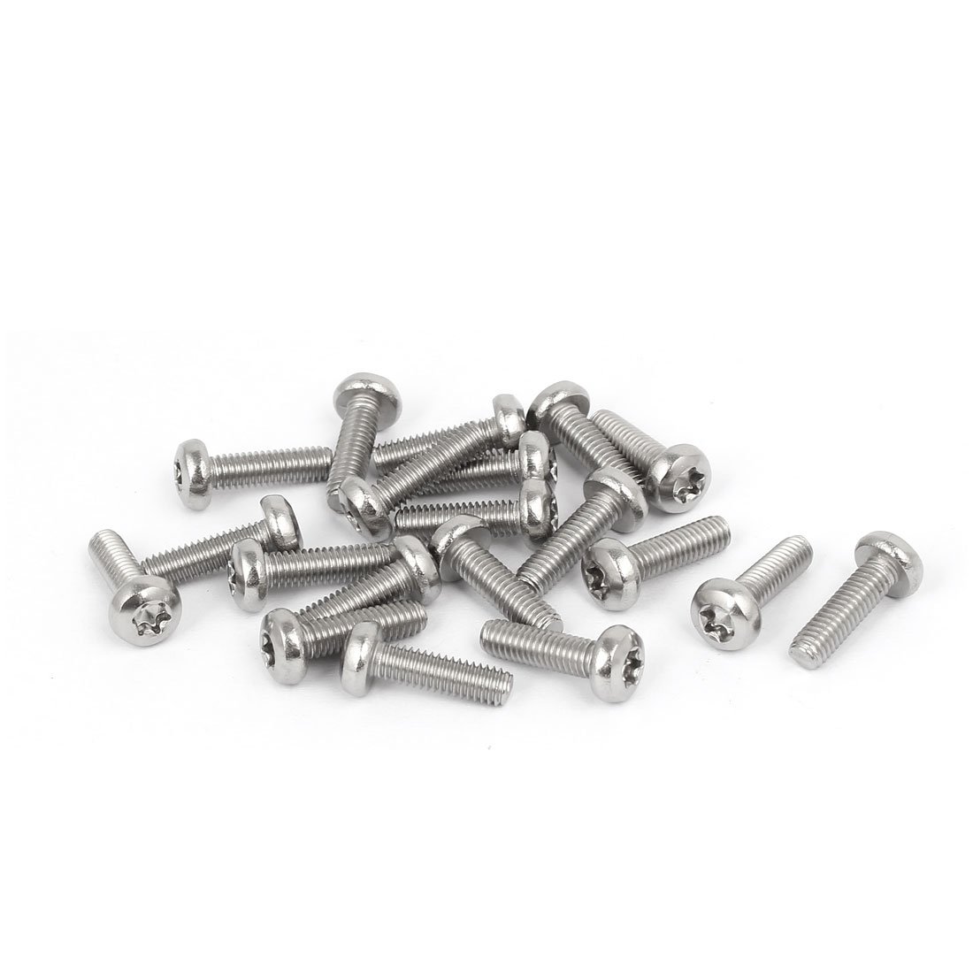 Sourcingmap M4 x 14mm 316 Stainless Steel Round Torx Head Machine Screw Silver Tone 20pcs