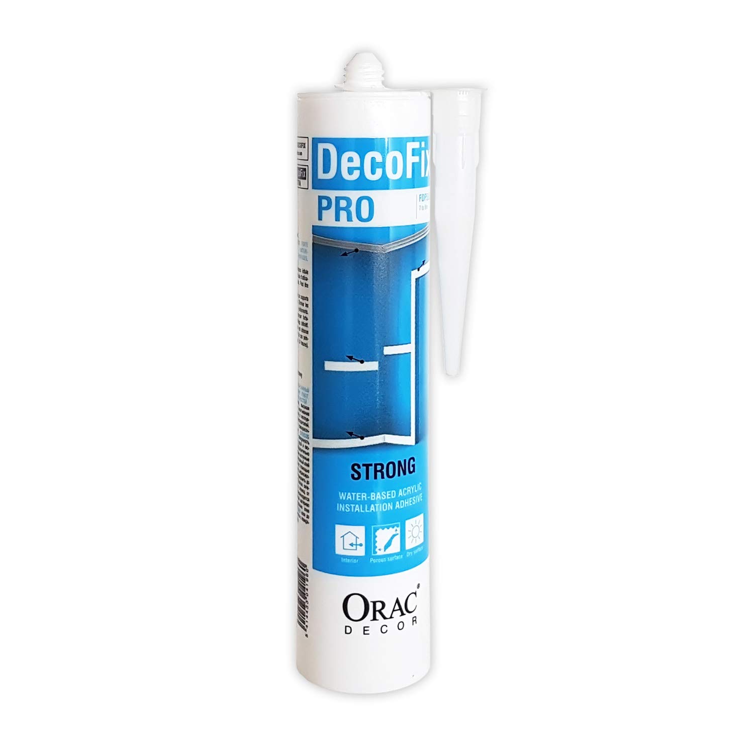 DecoFix PRO Installation adhesive 310 ml water-based acrylic Orac Decor FDP500 glue for mouldings profiles cornices