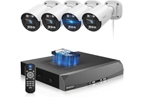 OHWOAI Two-Way Audio PoE Security Camera System Outdoor, 5MP Wired Cameras with 4K 8CH NVR Systems, Home Surveillance Video DVR Kits