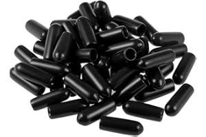 uxcell 50pcs Rubber End Caps 4mm ID Vinyl Round Tube Bolt Cap Cover Screw Thread Protectors Black, 0.16 inch