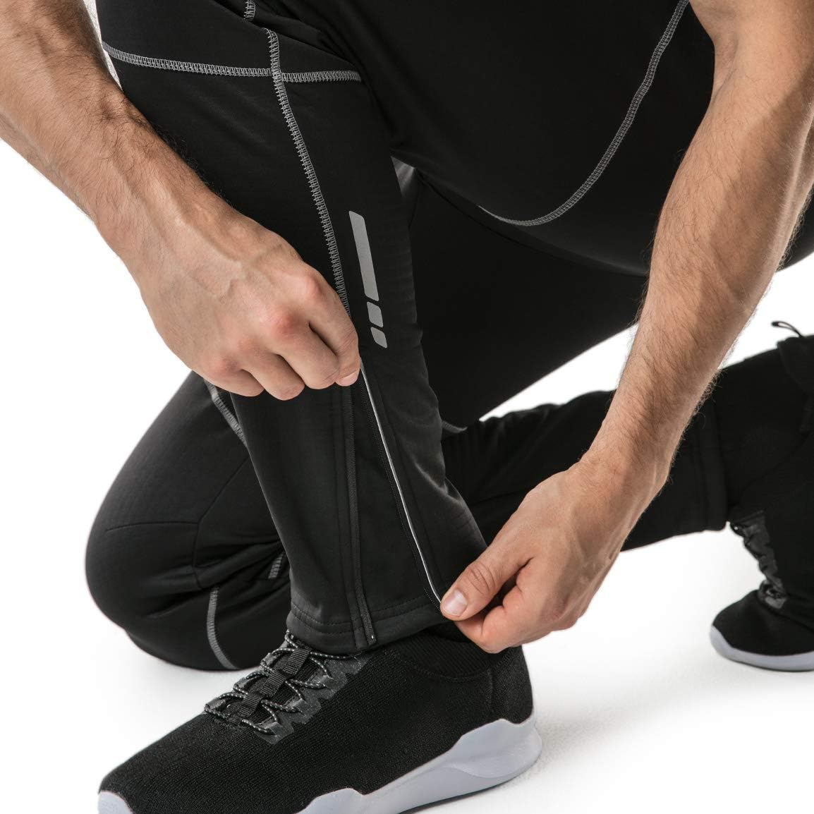 TSLA Men's Thermal Windproof Cycling Pants, Fleece Lined Outdoor Bike Pants, Winter Cold Weather Running Pants : Clothing