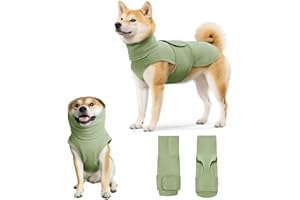 HALOUMONING Dog Anxiety Calming Vest Adjustable Turtleneck Thunder Shirt Jacket for Fireworks, Separation, Vet Visits, Pet Hoodie for Large Medium Dogs