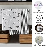 Penguin Home Set of 2 Recycled Cotton Tea Towels 50x70 cm White Grey Black view 2