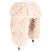 TZ Promise Men Women Winter Fuzzy Fluffy Solid Trapper Hats Windproof Hood Russian Trooper Warm Ear Flaps Cold Weather