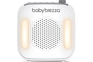 Baby Brezza Adjustable Baby Sound Machine and Night Light with 18 Sounds – Small, Portable Design for Easy Travel or Crib Use – Includes Lullaby, Nature, White Noise, Waves + More – USB Powered