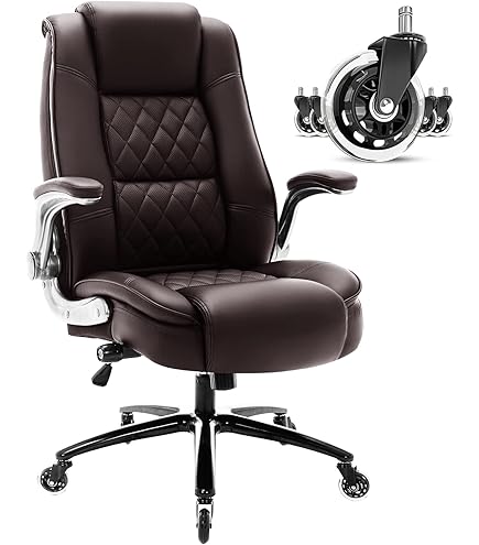 デスクチェア BARREL DESK CHAIR High Back Office Chair- Flip Arms Adjustable Built-in Lumbar