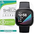 RinoGear (8-Pack) Screen Protector for Fitbit Versa 4 / Fitbit Versa 3 / Fitbit Sense 2 / Fitbit Sense Screen Protector [Flexible Clear Film] Case Friendly Accessories