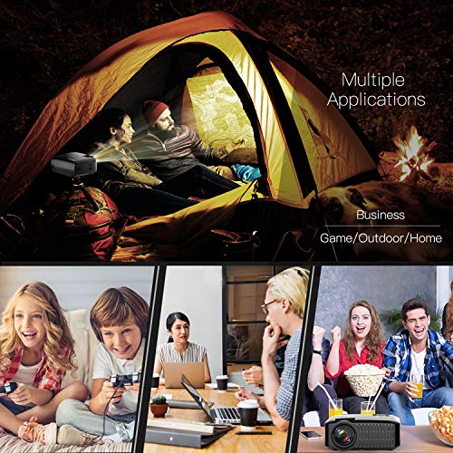 Projector,2019 Newest ABOX A2 Native 720P Portable Home Theater LCD HD Video Projector with 3600 Lumen,180" Large Screen and Dual HiFi Speakers,Support 1080p HDMI/VGA/AV Multiple Ports
