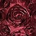 E'Plaza 2pcs New Burgundy 3D Raised Ribbon Roses Cushion Covers Throw Pillow Cases 16X16 (2, Burgundy)