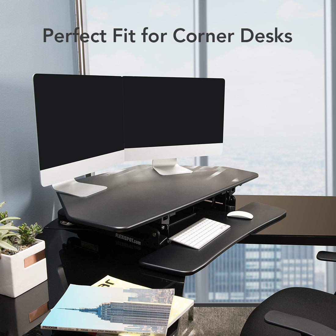 FlexiSpot Standing Desk 41 Inch Cubicles Corner Desk Riser Computer