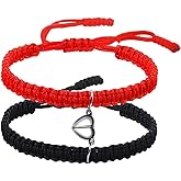 COLORFUL BLING Matching Mutual Attraction Couple Bracelets Long Distance His and Hers Adjustable Braided 8 Infinity Love Heart Friendship Bracelet Jewelry