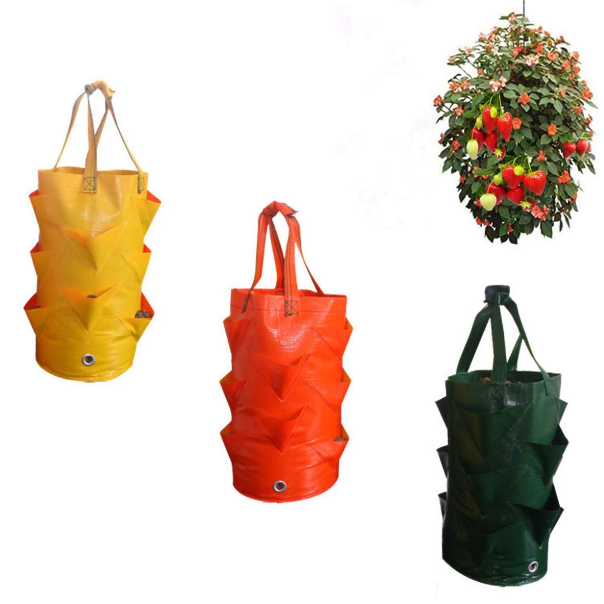 MZY1188 Plant Grow Bags,Eco-Friendly Breathable Plant Pot With Handles,Potato Vegetable Strawberry Planting Growing Bag Multi-mouth Container Bags Grow Planter Pouch Root Bonsai Plant Pot