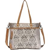 Myra Bag Ace Upcycled Canvas & Cowhide Messenger Bag S-1476